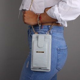 Zoozie Bags Bolso Cruzado de Piel con Monedero y Tarjetero Azul